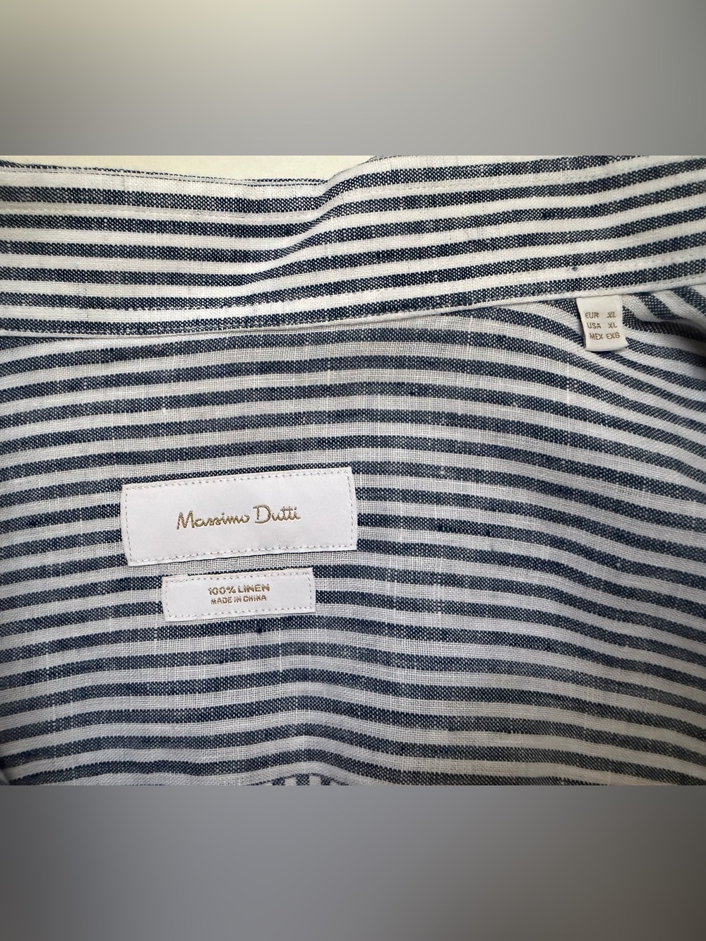 Massimo Dutti 100% linen striped shirt, long sleeve